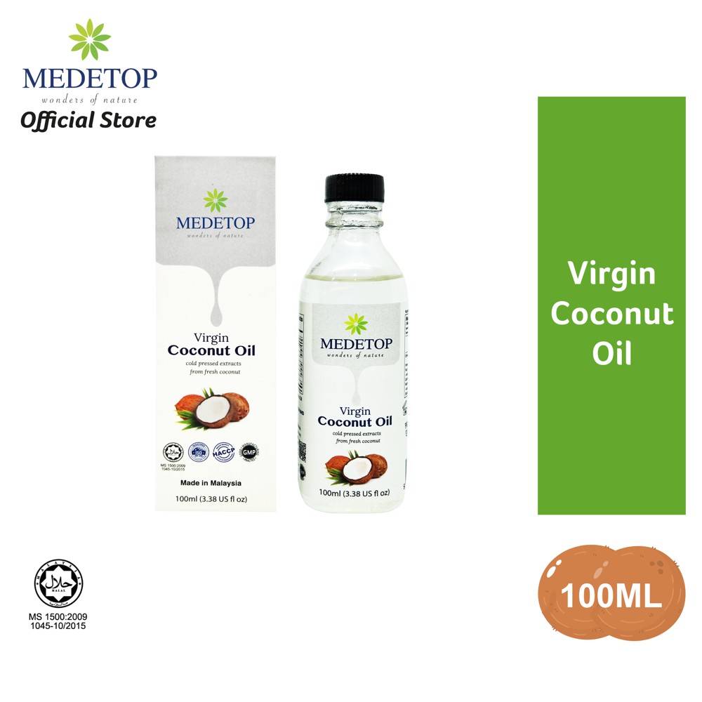 Medetop Virgin Coconut Oil 100ml Medetop Minyak Kelapa Dara Mkd Vco Shopee Malaysia