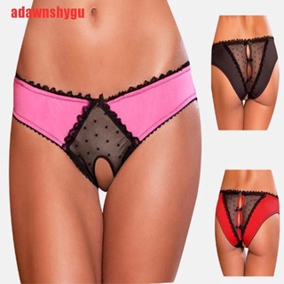 Women Lace Panties Open Crotch Mesh Sexy Thongs Lingerie Crotchless Briefs