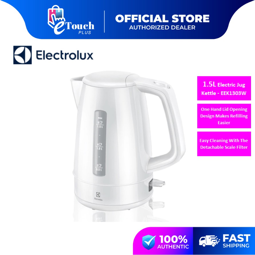Electrolux Jug Kettle Detachable Scale Filter (1.5 L) EEK1303W Shopee