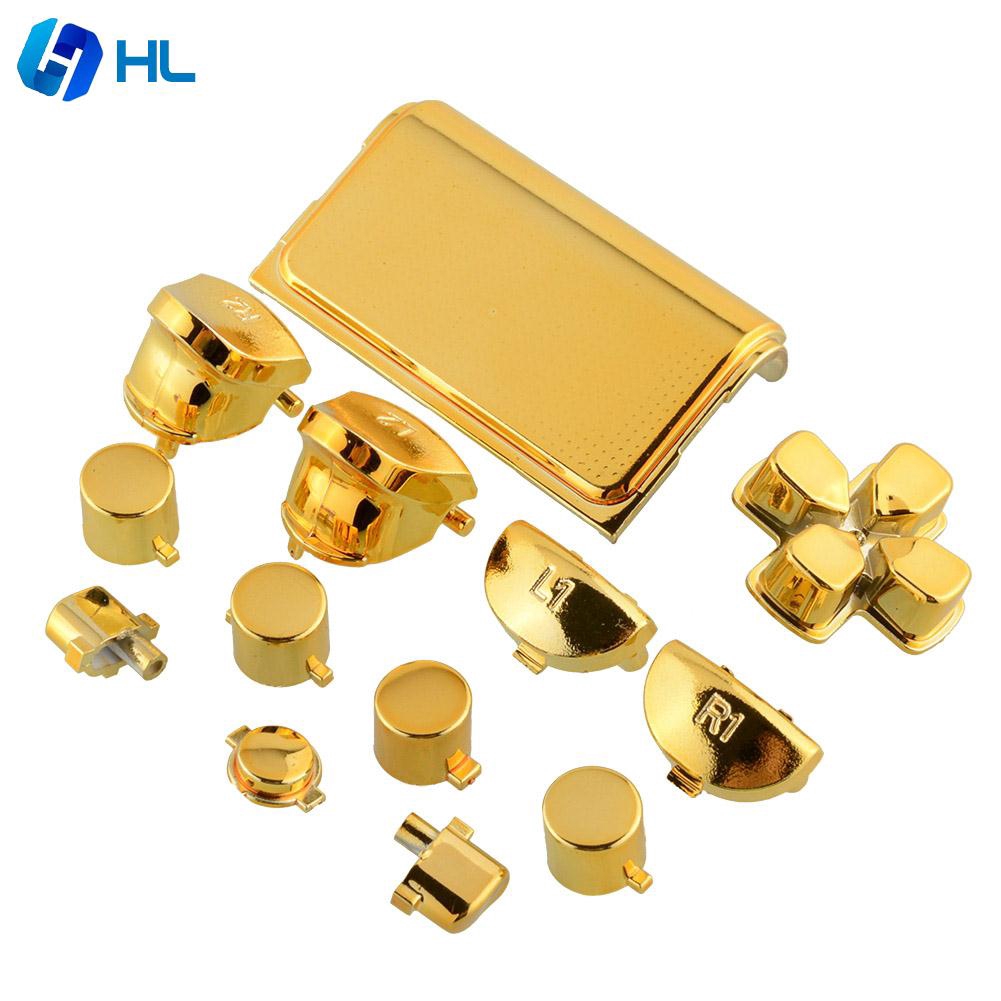 Full Buttons Kits Chrome Gold For Playstation 4 Ps4 Controller Gamepad Joystick Shopee Malaysia