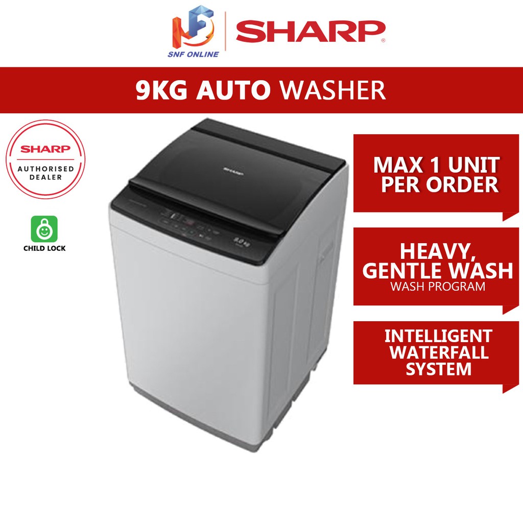 Sharp Fully Auto Washing Machine Washer (9 kg) ES919X Shopee Malaysia