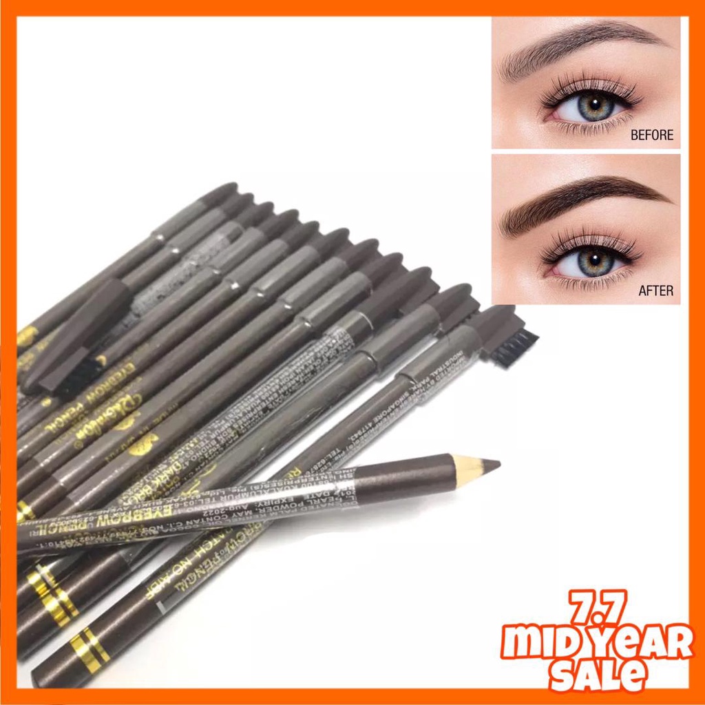 [ READY STOCK ] 1PC Rhomlon Eyebrow Pencil Pensil Eyebrow Romlon Lukis