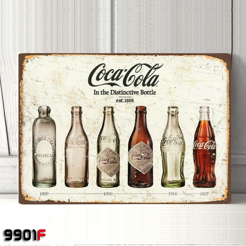 Coca Cola Coke Bottle Evolution Retro Tin Sign 16x13 