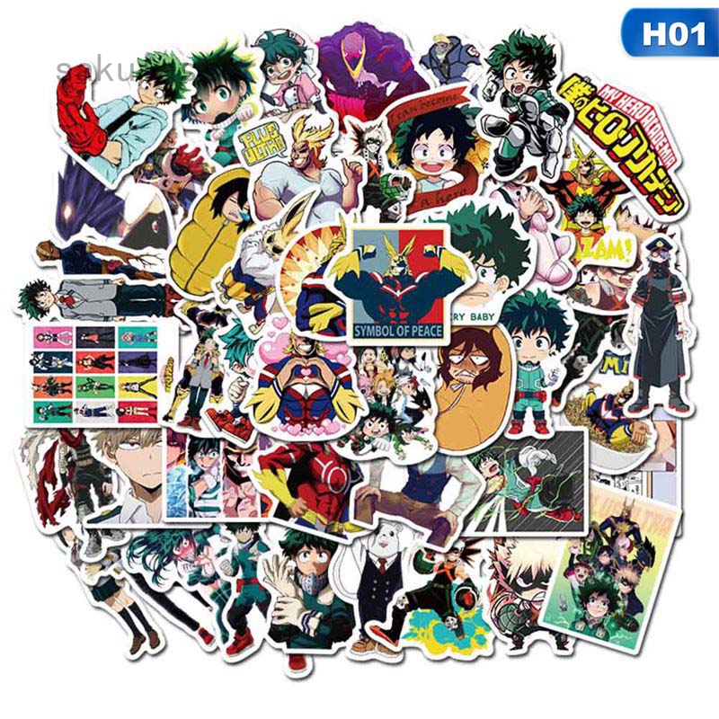 50pcs My Hero Academia Stickers Classic Anime Sticker Popular Laptop  Luggage Decal Stickers | Shopee Malaysia