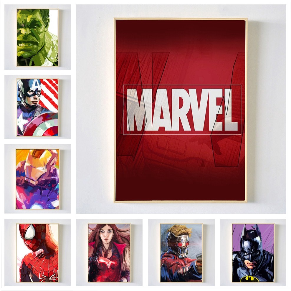 Cartoon Avengers Superhero Movie Poster Nordic Children's Room Decorative Wall Art Painting Poster Art Decor painting