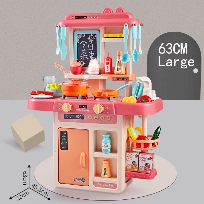 Simulation Big Kitchen Playset With Spray Play House Toy Set Kid Cooking Toy Early Learning Kids