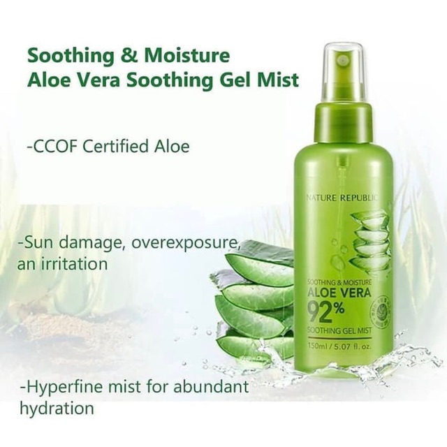 NATURE REPUBLIC Aloe vera Soothing Gel Mist 92% 150mL ...