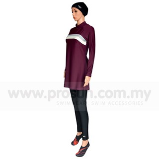 PROSUN Maroon Muslimah Conservative Modest Swim Top 