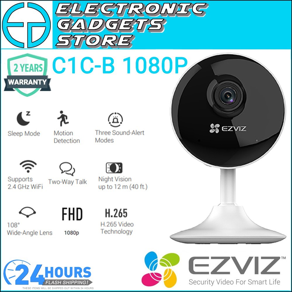 EZVIZ C1C-B 1080P Smart Home Security Indoor Motion Detector Night ...