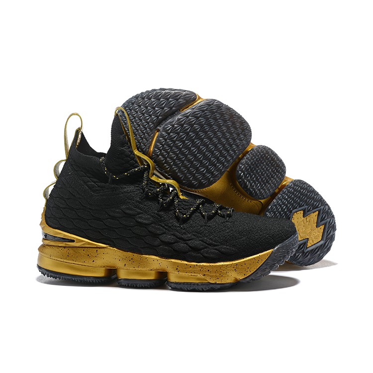 lebron gold and black shoes