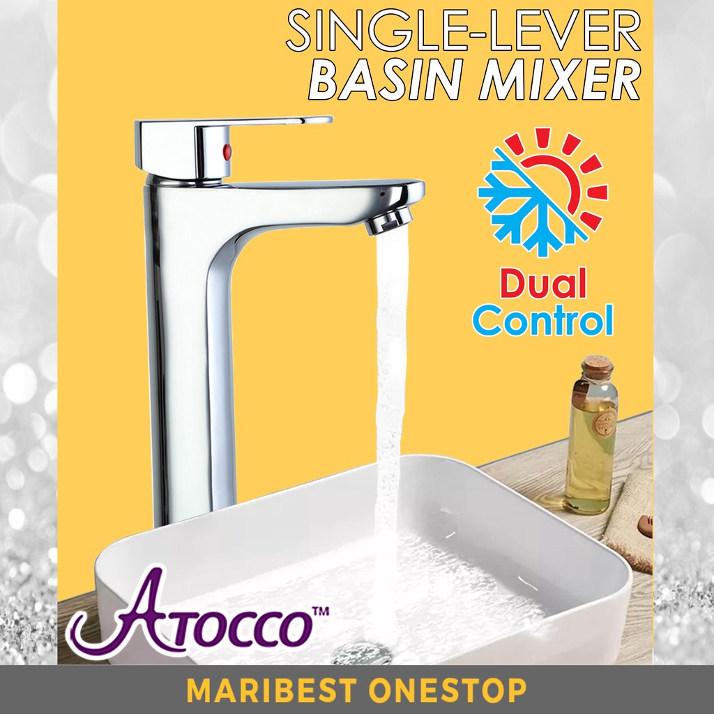 AT1402 ATOCCO Basin Faucet Luxury Basin Tap For Counter Top / Table Top Dual Control Basin Mixer Hot And Cold Set 台面盆龙头