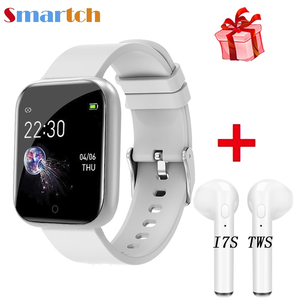 2pcs Fashion Smart Watch Men Women Waterproof Electronics Wrist Watch Bluetooth Earphone Sport Pedometer Digital Watches for Android Ios