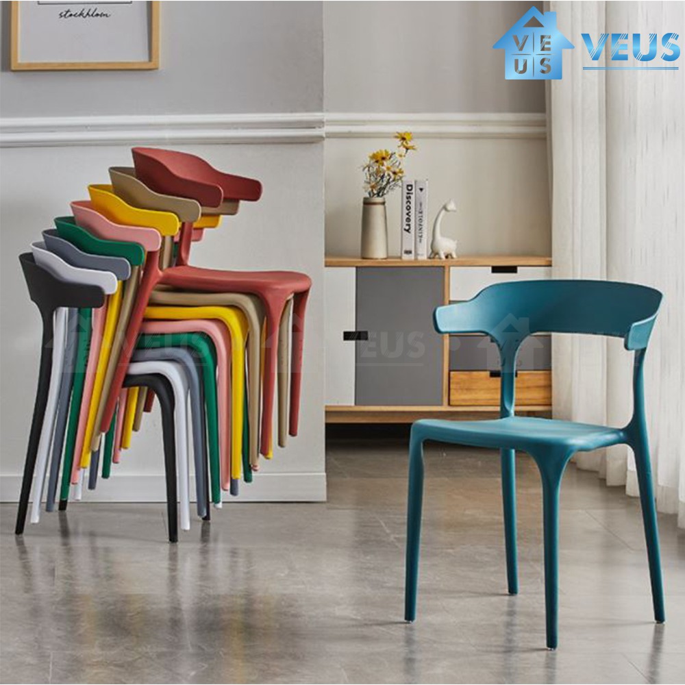 Veus Horn plastic chair office chair study chair kerusi ...