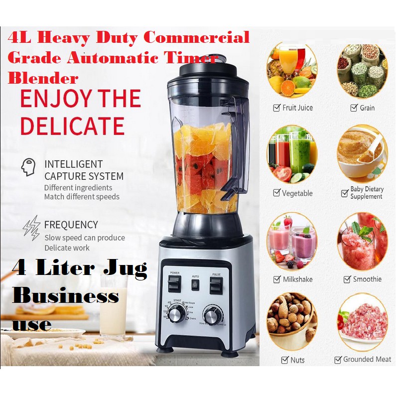 4l Heavy Duty Commercial Grade Business Use Automatic Timer Blender Ice Blender Mixer Juicer High Power Food Processo Shopee Malaysia