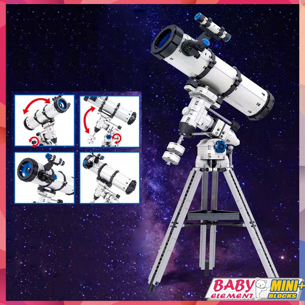 Creative Astronomical Telescope Building Blocks Explore Space Aerospace Science Educational Children Toys Gifts