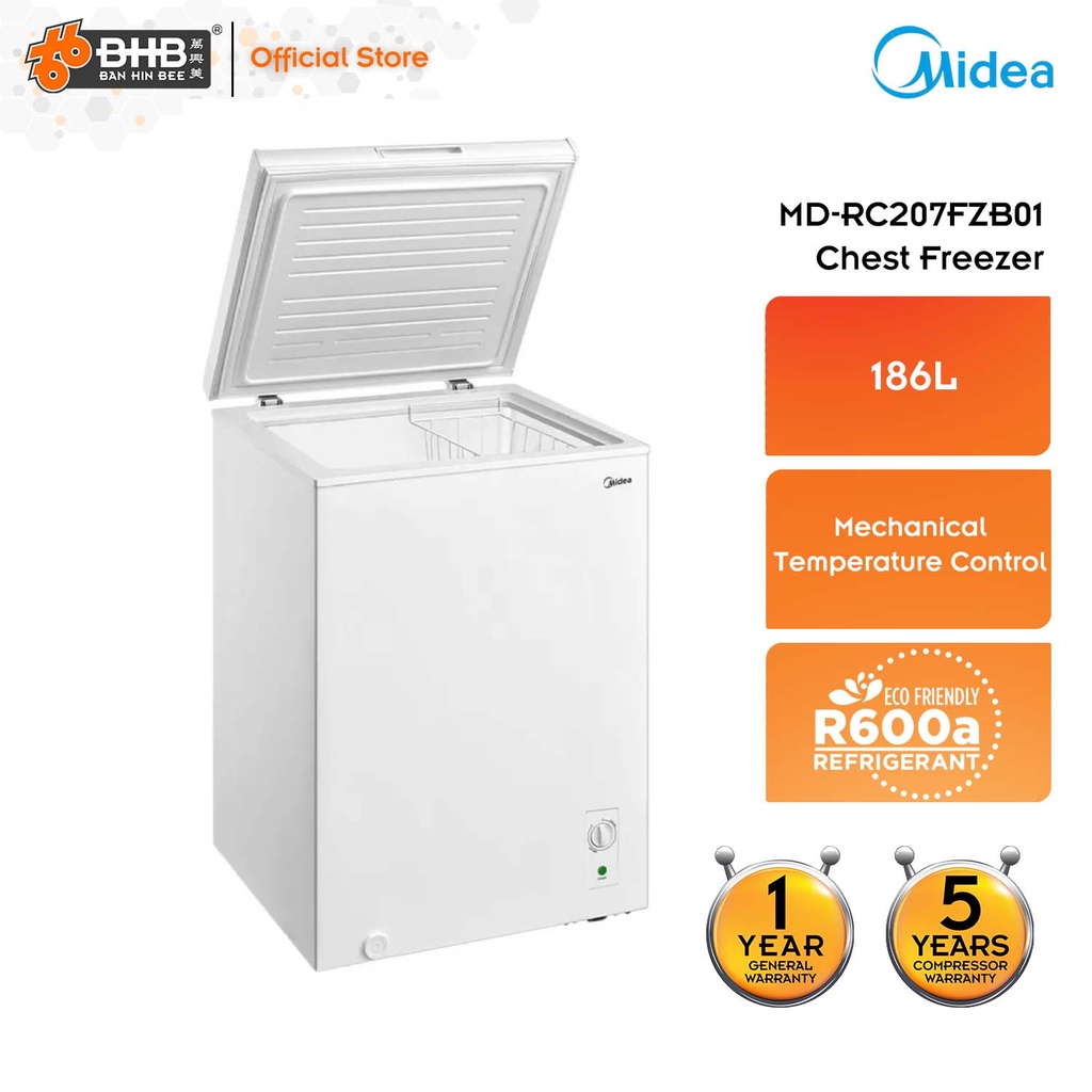 Midea 186L Chest Freezer MDRC207FZB01 / MDRC207FZB01 ( Replace WD186WA