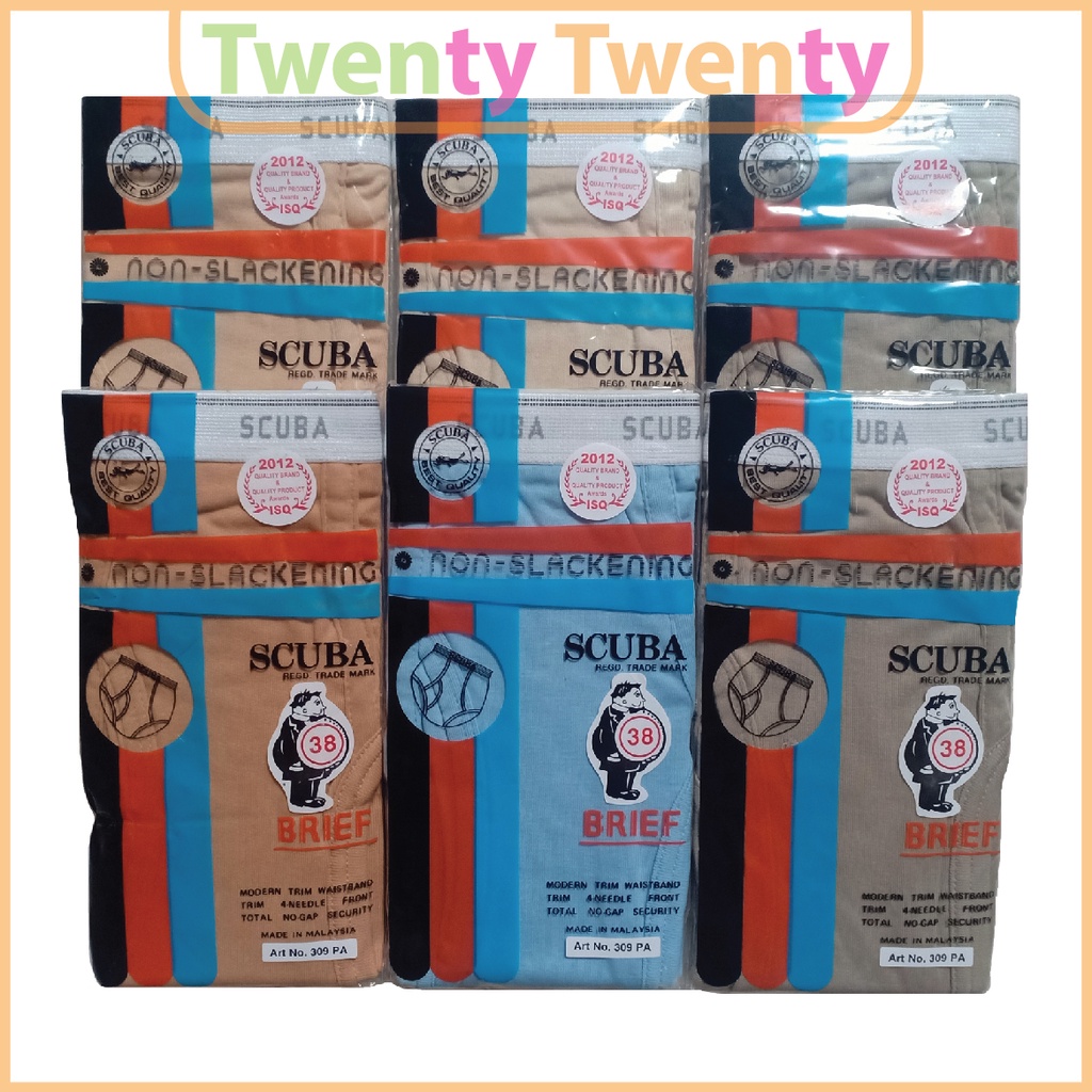 Scuba underwear 309PA 100Original [Ready stock] men's underwear / size 3848 Shopee Malaysia