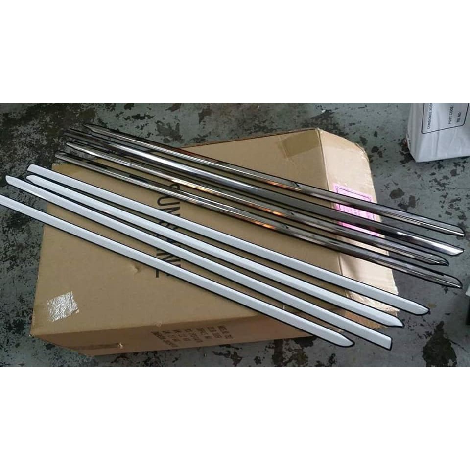 (4 Pieces/Set)PERODUA ALZA CHROME Door Belt Moulding / Window Trim Lining / Chrome Tepi Cermin Pintu