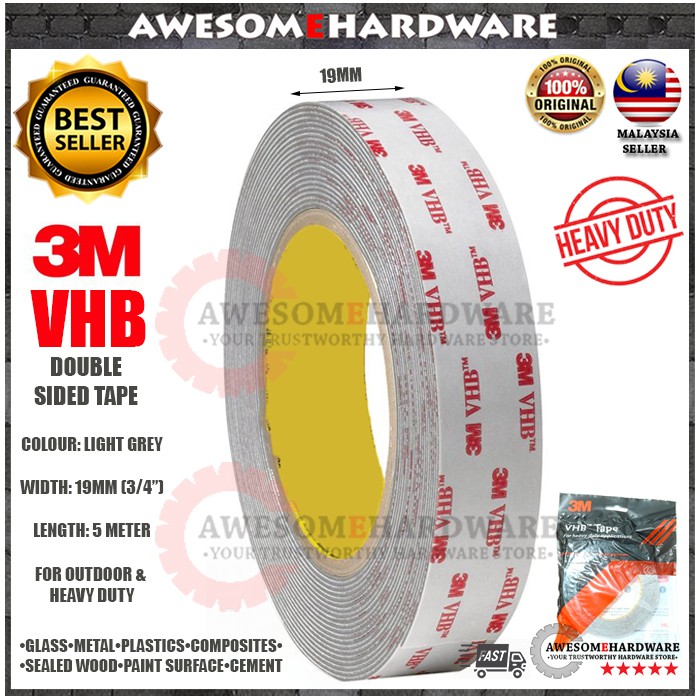 Exterior 3m Rp45 Heavy Duty 19mmx5m Vhb Double Side Tape Shopee Malaysia