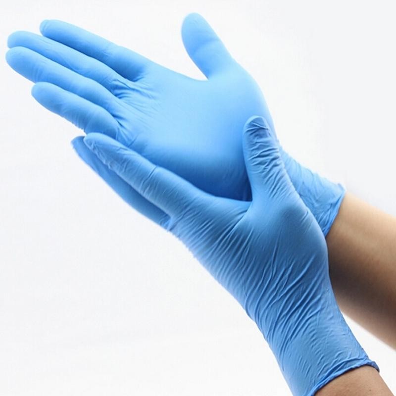 Powder Free Blue Nitrile Disposable Hand Glove 100