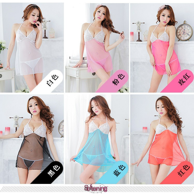 READY STOCK Softening SexyLingerie Baju  Tidur Transparent  