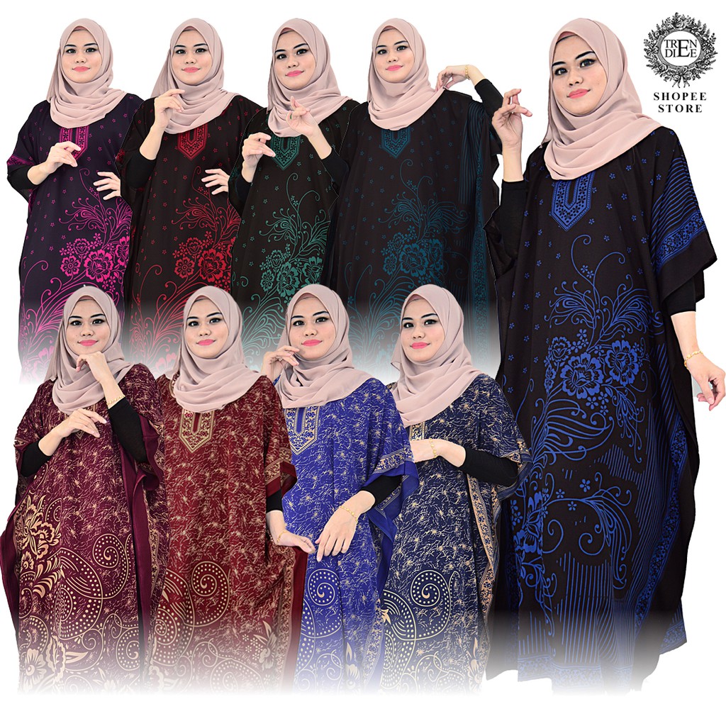 Baju Tidur Kaftan Kelawar Corak Cotton Batik Bali Wanita  - Material Berkualiti / Kain Yang Selesa / Corak Menarik