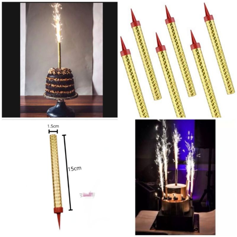 6Pcs 15/20cm Sparkling Firework Candle Party Happy Birthday cake Hari Jadi bunga api 烟花蜡烛