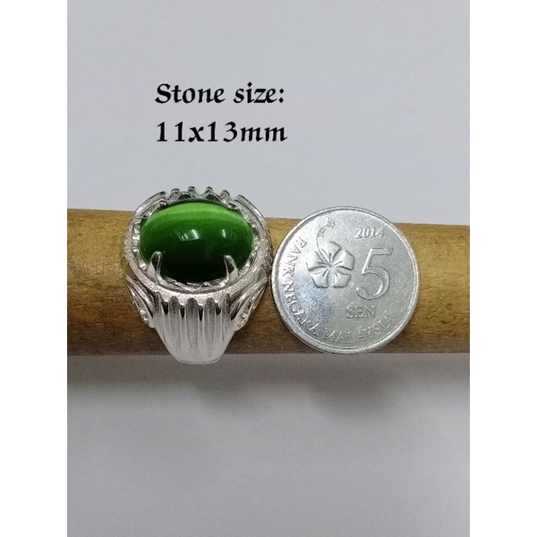 ☆Cincin Batu Mata Kucing☆Silver 925 Ori☆Size batu: ±11 x 13mm 