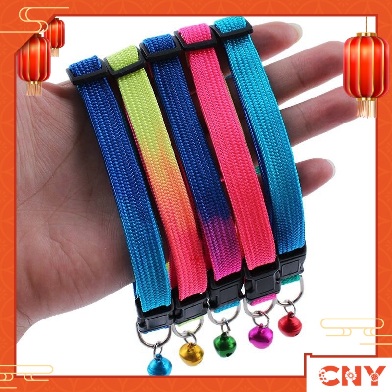 MALAYSIA STOCK Nylon Colorful Bell Pet Collar For Cats And Dogs Kolar