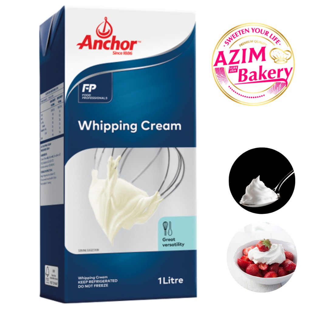 (NO COD,ONLY ONLINE PAYMENT)Anchor Whipping Cream 1l & 200ml (Halal) by Azim Bakery