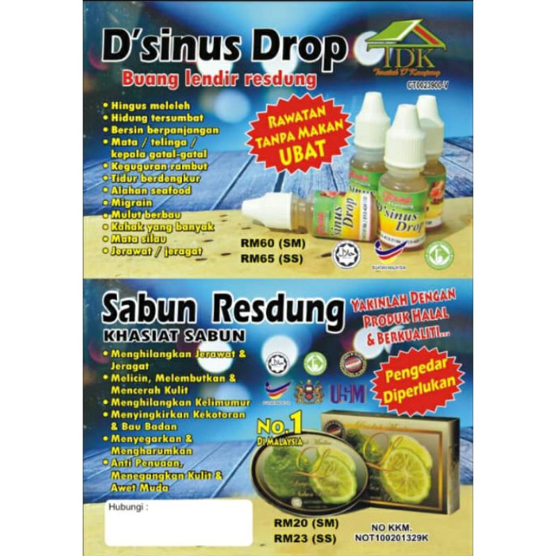 Du0027Sinus Drop Buang lendir resdung Terapi resdung Ghurah resdung 