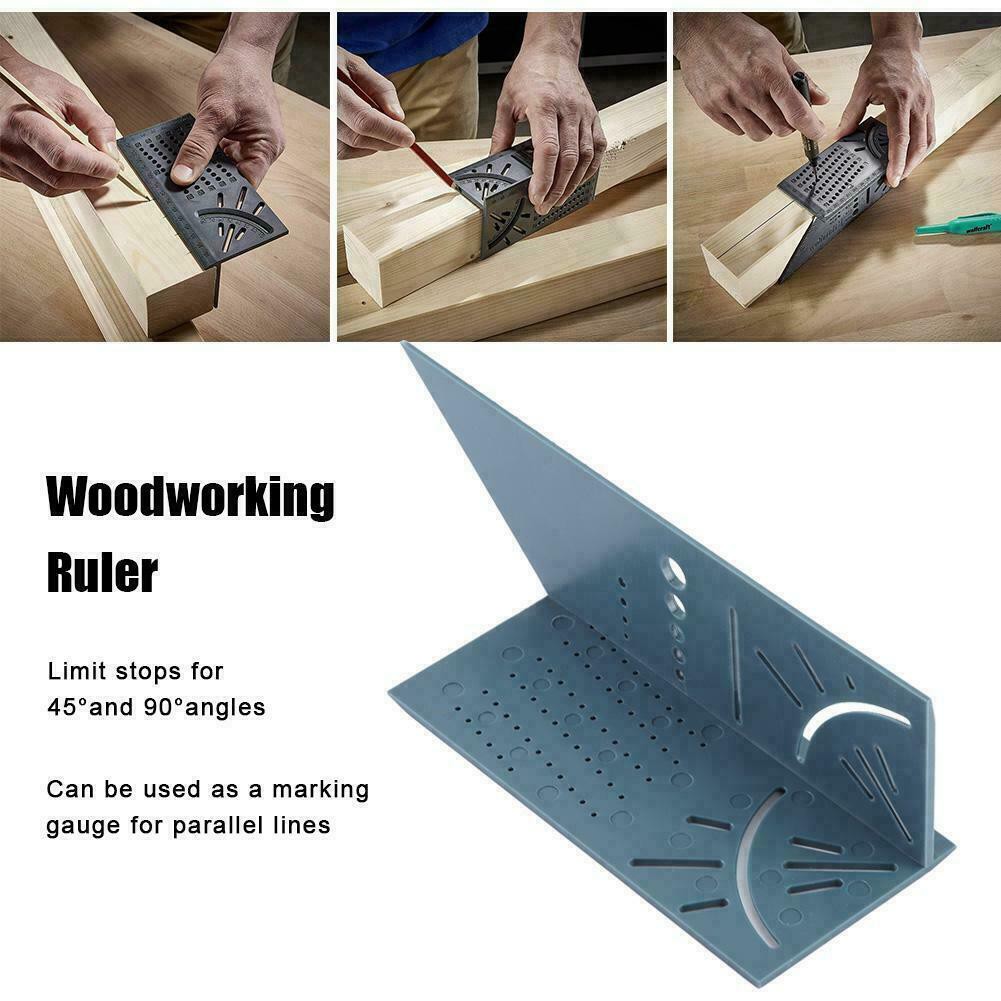 Workshop Hardware 3D Measuring Tool Gauge Ruler Square Mitre Angle Size Measure wood working Professional Repair - Image 5