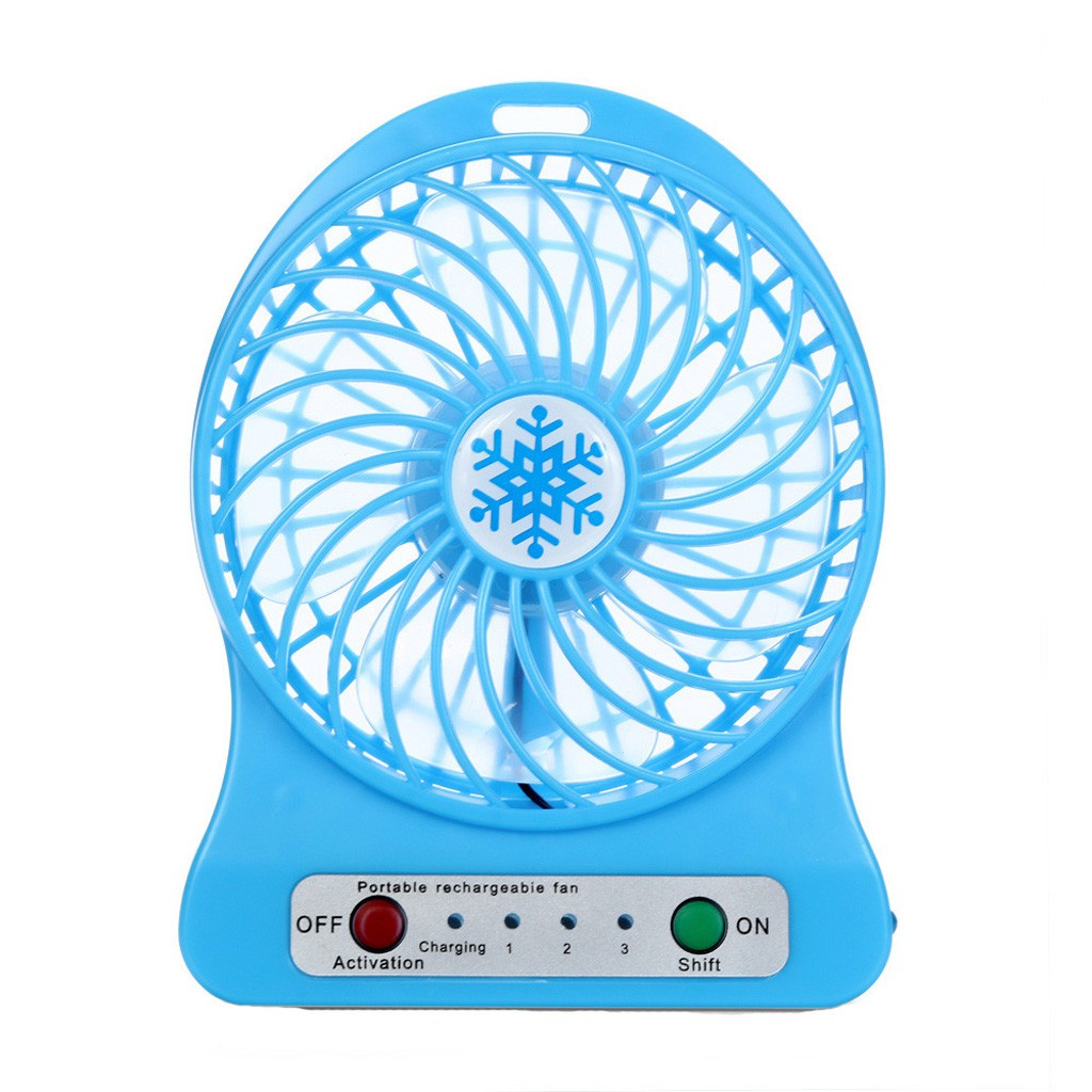 Portable Fan Rechargeable LED Light Air Cooler Mini Desk USB 18650 Battery Fan 