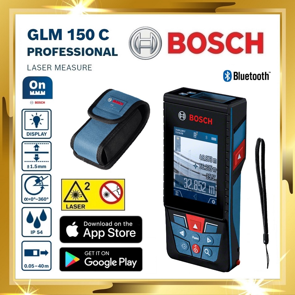 BOSCH GLM100-25C GLM150C Laser Measure 100M 150M Range Finder ...