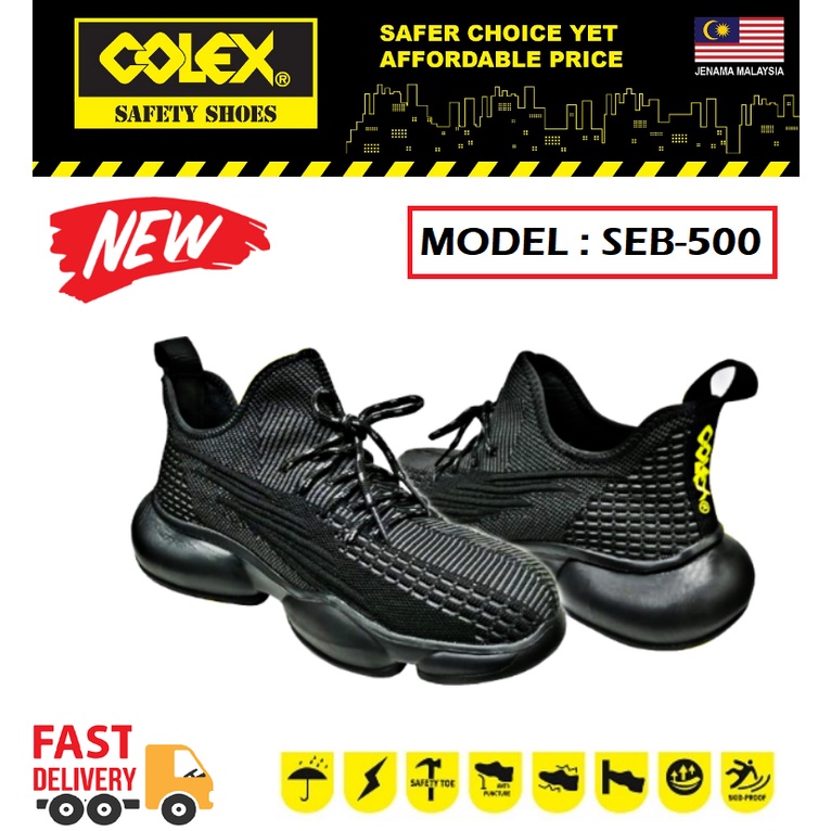 COLEX Sporty Safety Shoes Safety Boots SEB-500 Kevlar Sole Anti Slip Anti Smash Lightweight Breathable Steel Toe