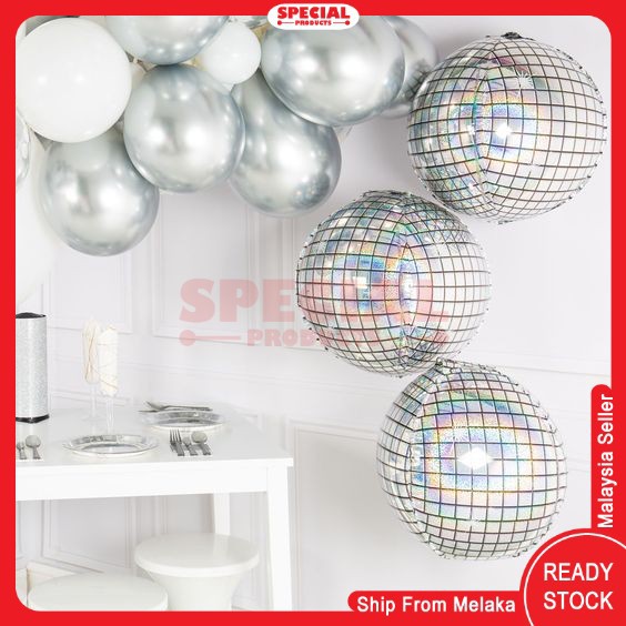 Ready Stock 1pc 22 Inch 4d Disco Foil Retro Balloons Theme Party