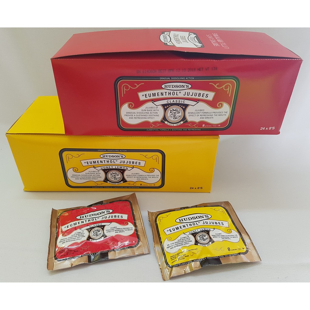 Hudson Eumenthol Jujubes 8 S 8 Jujubes Per Packet 2 Flavour Gula Kenyal Pudina Bersalut Gula Shopee Malaysia