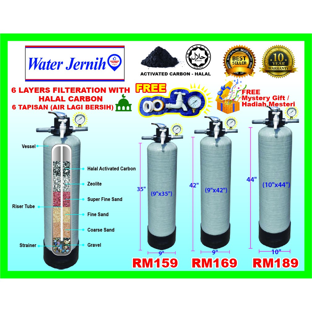 Waterman Outdoor Water Filter / Penapis Air Bersih Luar Rumah 6 Layer