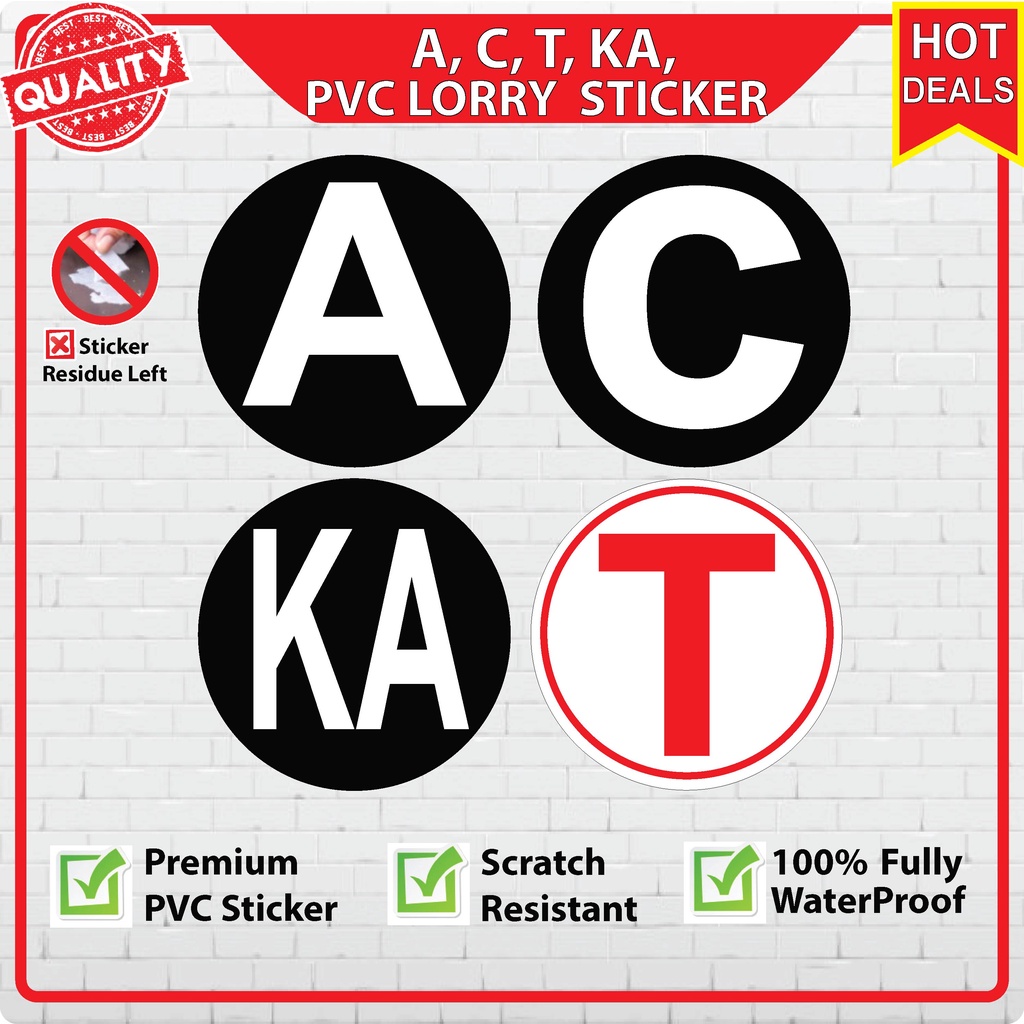 Lorry Sticker KA, T ,C, A JPJ Sticker Shopee Malaysia