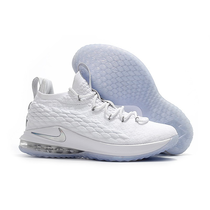 nike lebron 15 low white metallic