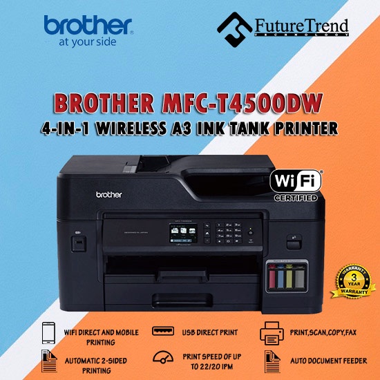 Brother MFC-T4500DW T4500DW A3 All in One (Print,Scan,Copy,Fax ...