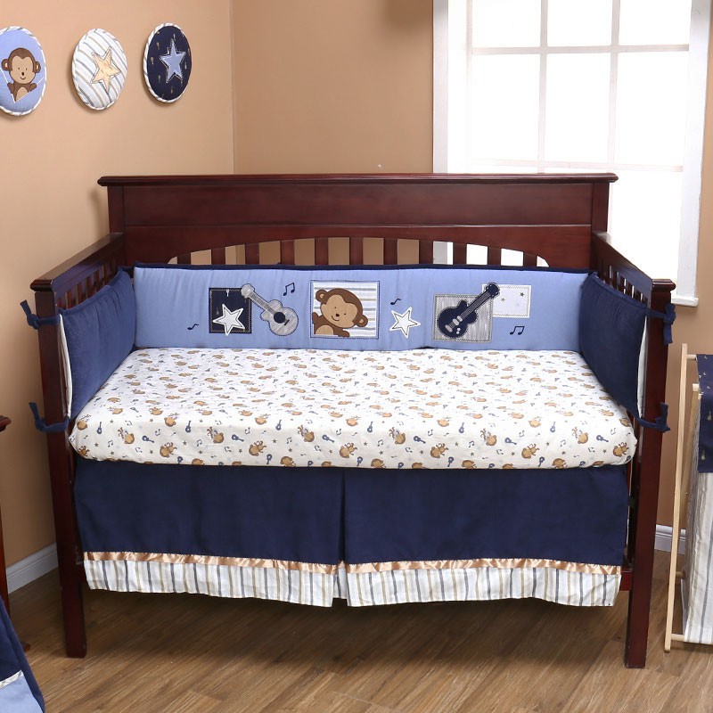 Kidda Baby Boy Crib Bumper Nursery Crib Bedding Bumper Set 4 Piece