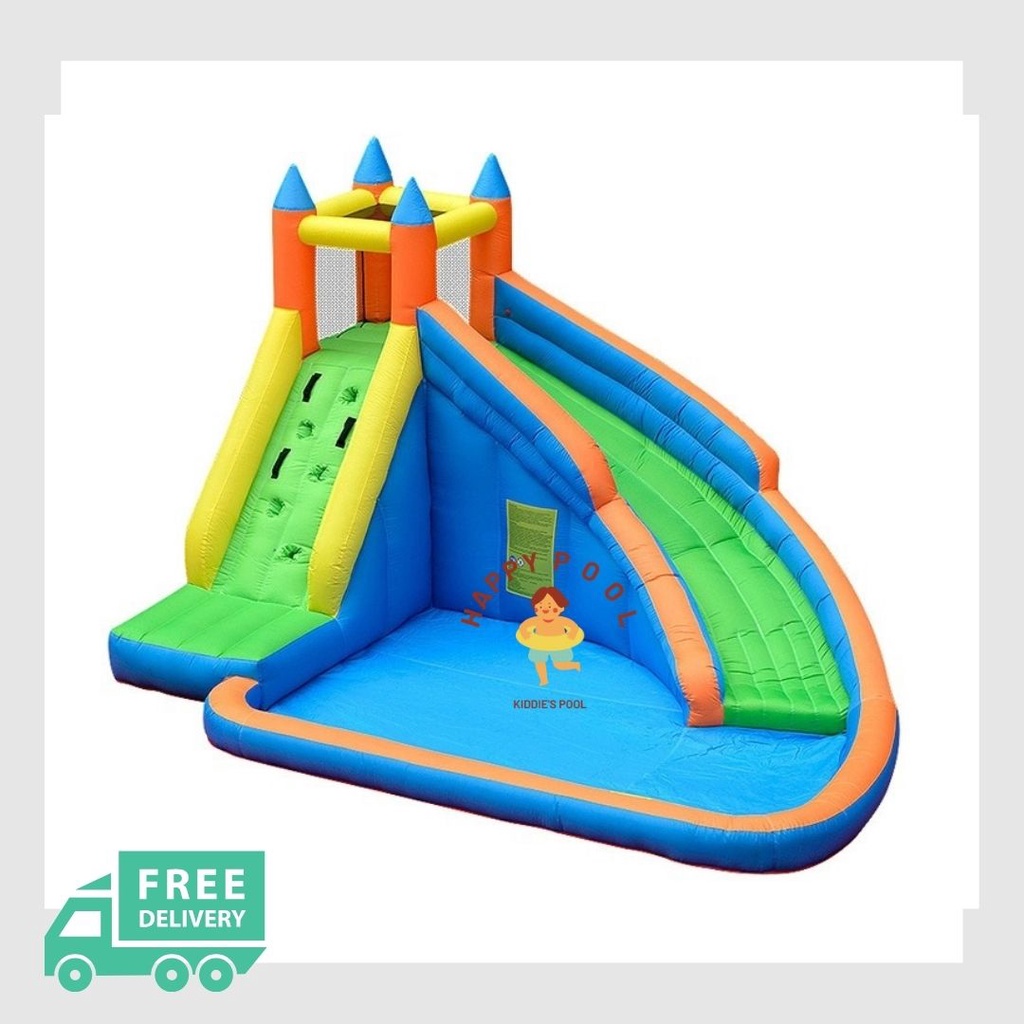 Outdoor Waterpark Inflatable Playgroud Slide With Pool Kolam Gelongsor ...