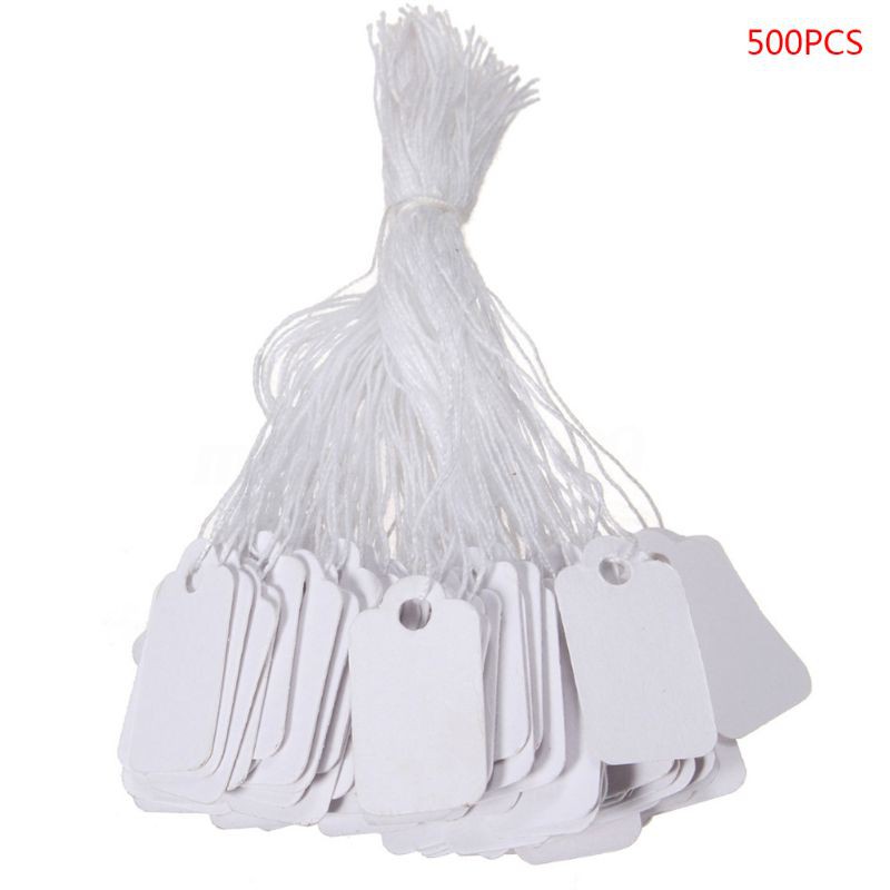 500pcs Label Tie String Strung Clothing Display Price Tags Jewelry Merchandise 