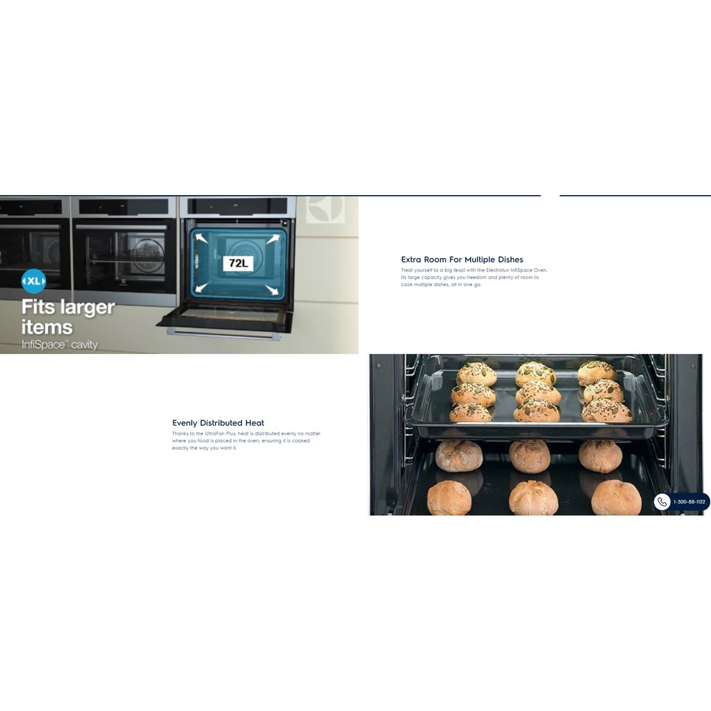Electrolux (74L) Built In Oven With 6 Cooking Functions Digital Timer
