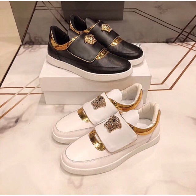 mens white versace shoes