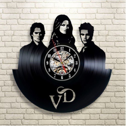 The Vampire Diaries Art Record Clock Wall Decoration Modern Vintage Home Room