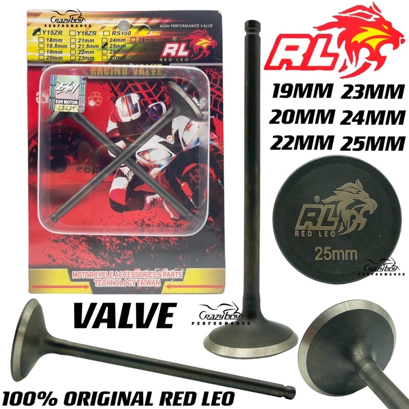 RED LEO 100 ORIGINAL VALVE LC135 Y15ZR RACING VALVE SET 19MM 20MM 22MM