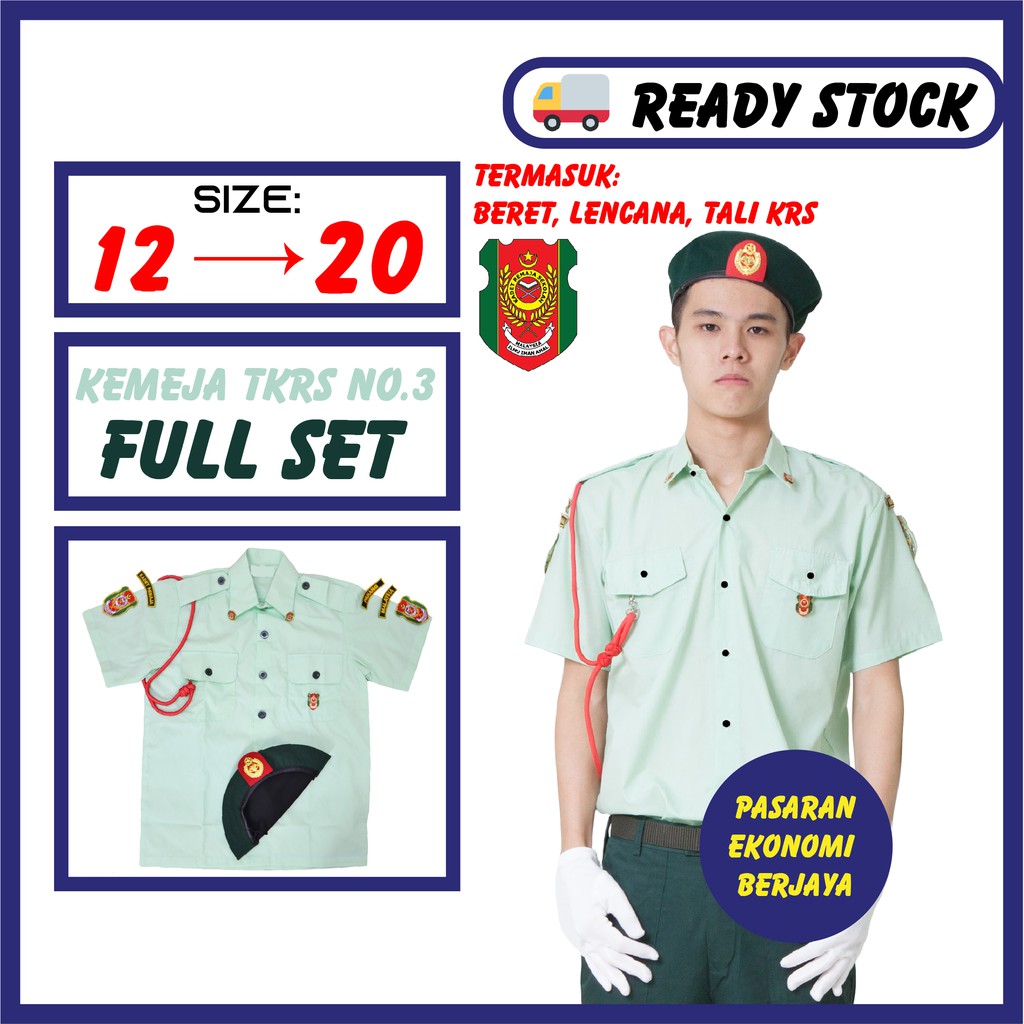 Kemeja Tkrs No 3 Lengan Pendek Baju Kemeja Krs Lelaki Baju Persatuan Kadet Remaja Sekolah Krs No 3 Shopee Malaysia