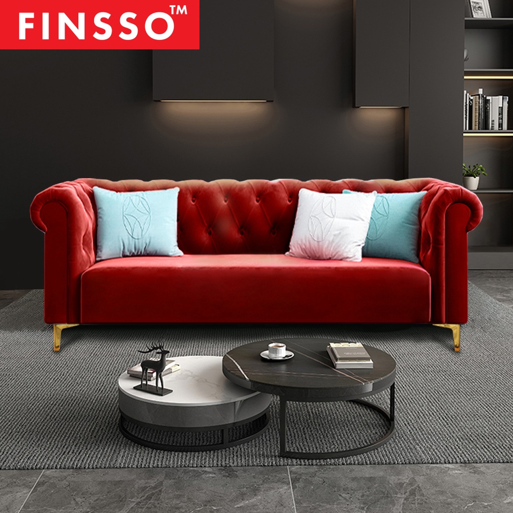 FINSSO: Henzy Luxury Modern 1+2+3 seater Chesterfield Sofa